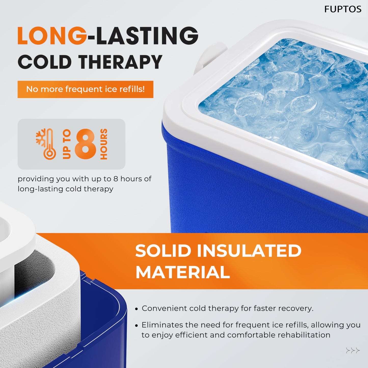 Fuptos Cold Therapy Machine for Knee & Shoulder, Pain Relief, Post-Surgery Recovery, Cryotherapy for Muscle Recovery, Sports Injuries, Digital Timer, Quiet Pump, Universal Ice Pad