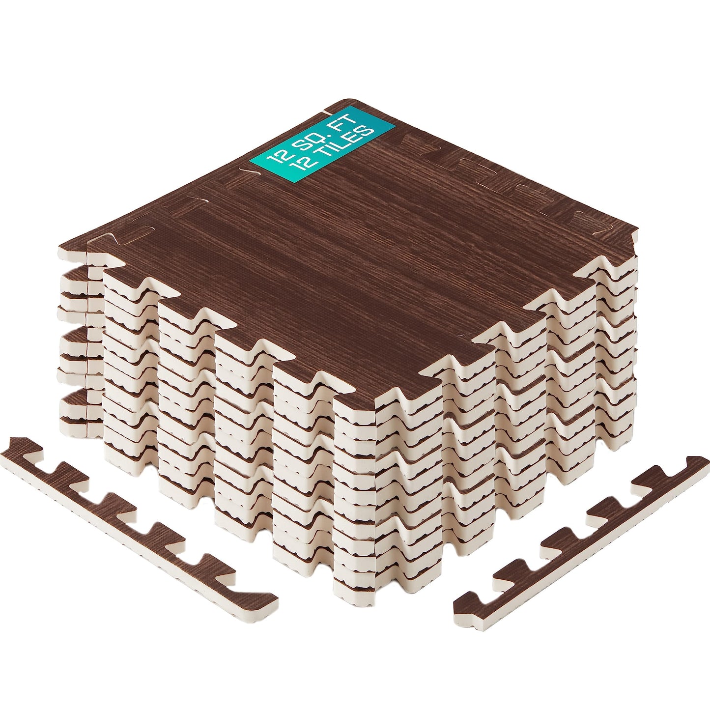 Yes4All EVA Interlocking Mats, Puzzle Floor Tiles, Foam Floor Padding with Border for Furniture, Home Space, Living Room, Garage 11,22,32 SQFT