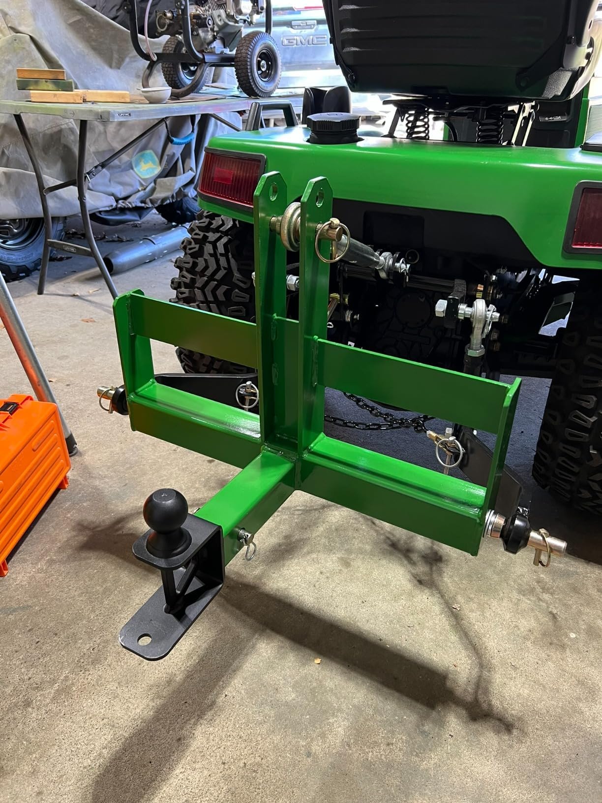Garvee 3 Point Trailer Hitch 2" Receiver and Towing Ball Hitch with Hook Heavy Duty Cat.1 Tractor Drawbar 3Pt Quick Hitch Attachment for Kubota, Category 1 Subcompact Tractor Farm Equipment