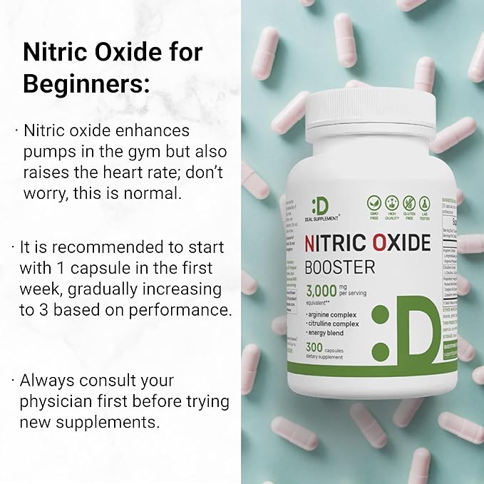 Nitric Oxide Booster 3,000mg Per Serving, 300 Capsules ??12 in 1 Nitric Oxide Supplement ??Arginine & Citrulline Complex with Energy Blend ??Marshmallow Root ??Promotes Nutrient Flow to Muscles&Heart