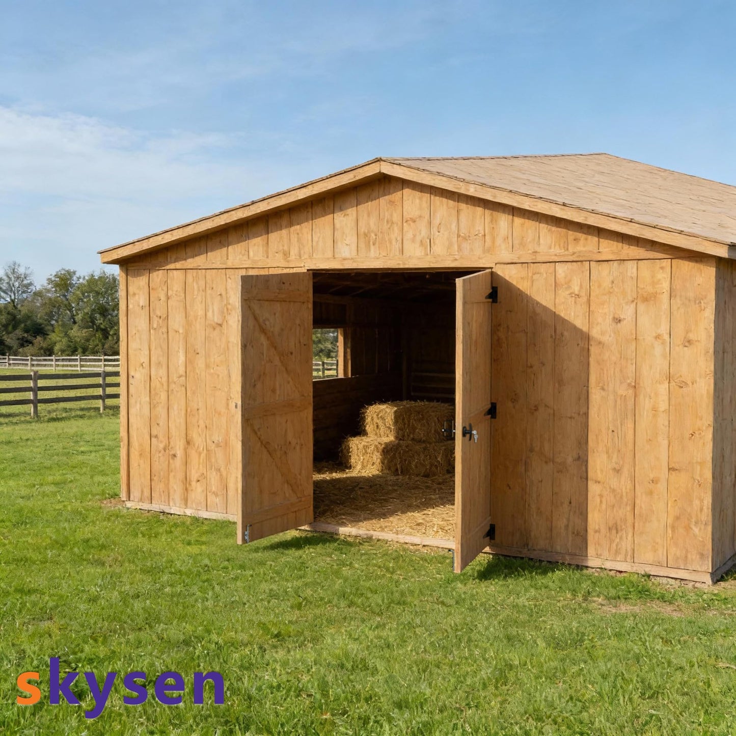 SKYSEN Shed Door Hardware Kit, Complete Set with T-Handle Lock, Barrel Bolts & Hinges.(sdhk)
