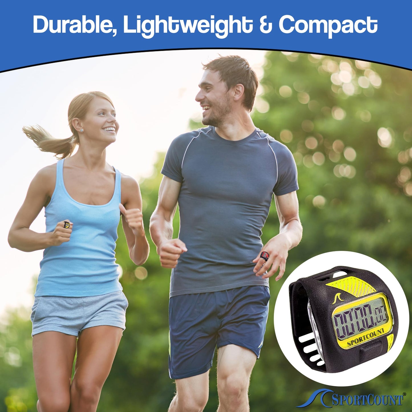 SC SportCount Finger Stopwatch Swim Timer - Waterproof Handheld Swimming Stopwatch for Running, Pickleball, and Cycling