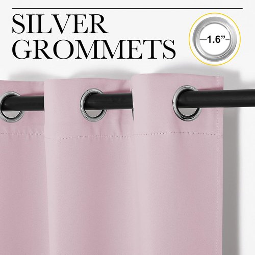 NICETOWN Blackout Curtains - Baby Pink Thermal Insulated Drapes for Large Windows | 102" Length, 2 Panels, 55" Wide