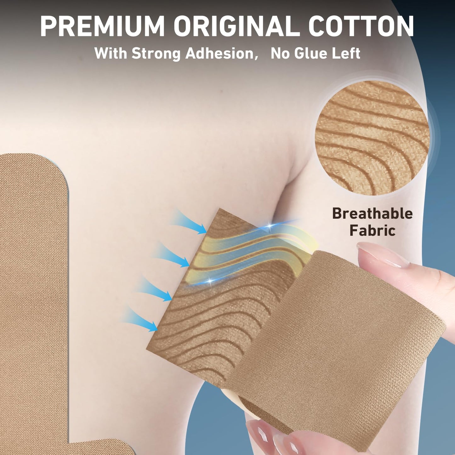 PreCut Kinesiology Tape for Lower Back, 12PCS Kinesiology Tape Precut for Lower Back, KTQUICK Original Cotton Waterproof&Breathable Latex-Free, Enhance Elastic Athletic Tape for Support Muscle(Beige)