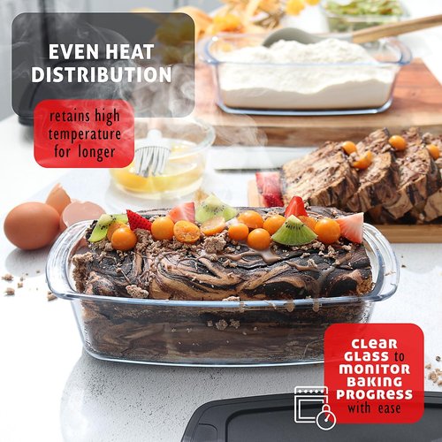 EATEX Glass Food Storage Containers Set - 7-Pack Baking Dishes with Lids | Oven & Microwave Safe