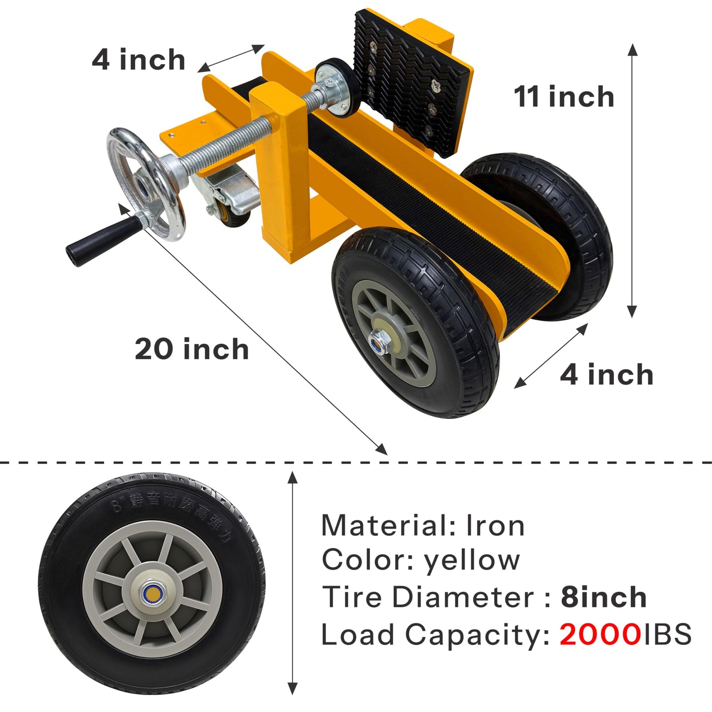 Svtneooy 4-Wheel Panel Transport Cart, with a Maximum Load Capacity of 2000 Pounds, Ideal for Transporting Heavy Panels Such as Wall Panels, Drywall, and Marble