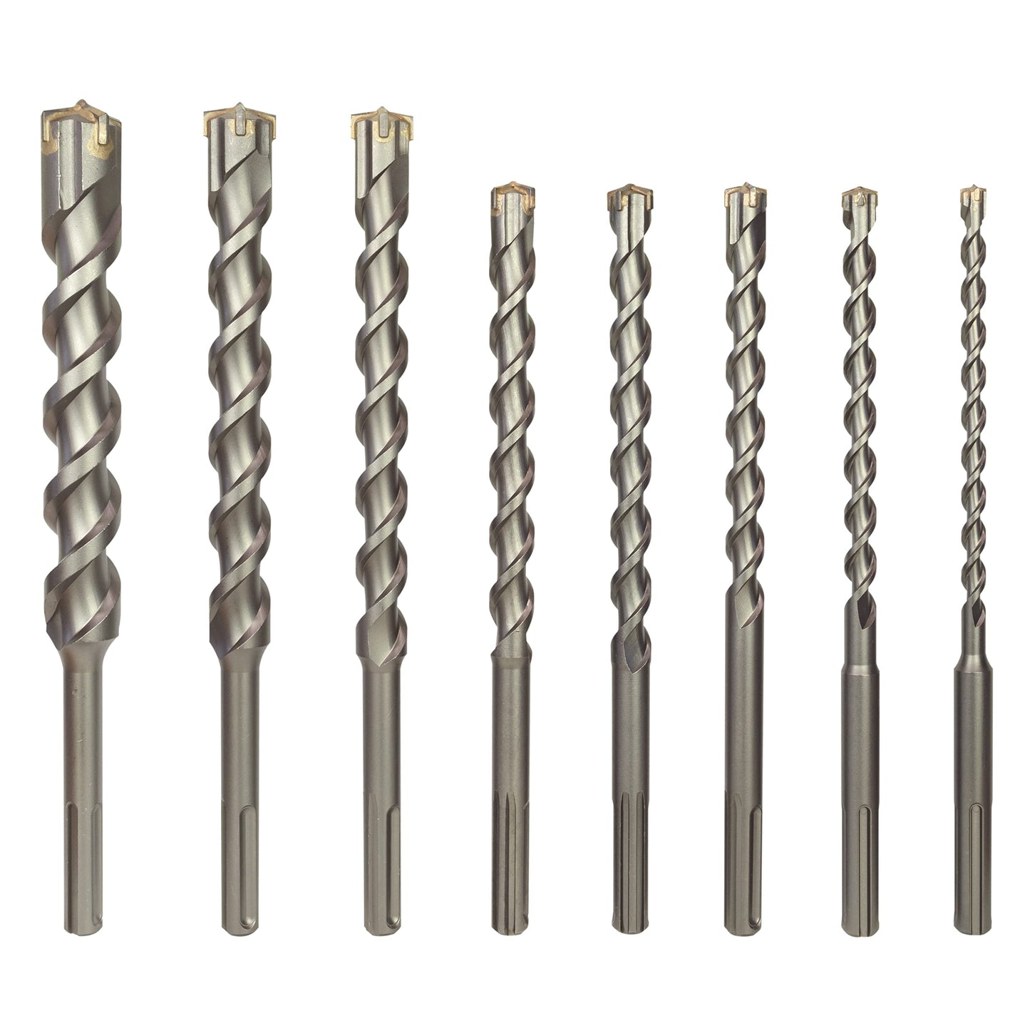 Sabre Tools - SDS Max Drill Bits Set for Brick, Stone, Concrete, 1/2in x 13in, 5/8in x 13in, 3/4in x 13in, 7/8in x 13in, 1in x 13in, 1-1/8in x 14in, 1-1/4in x 14in, 1-1/2in x 14in (8-Piece Set)