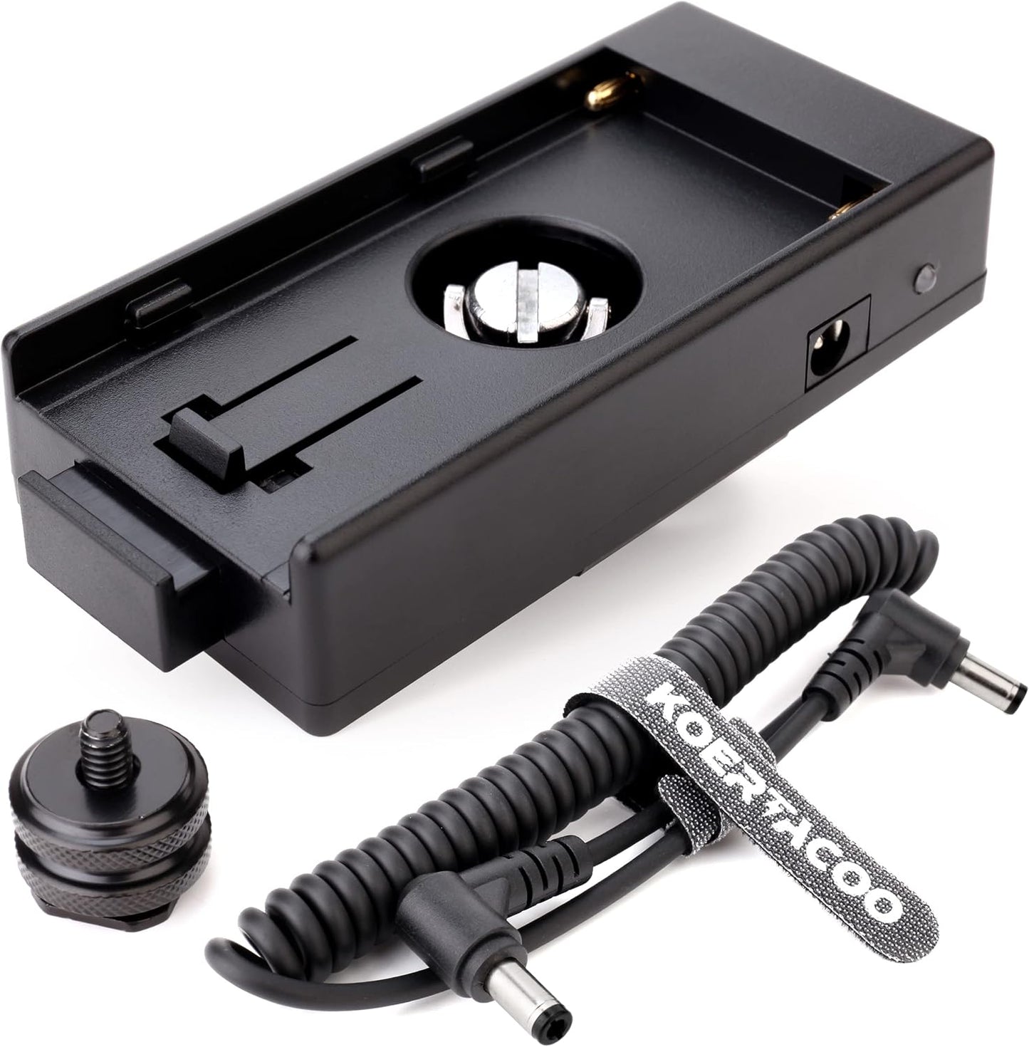 KOERTACOO 7.4V Monitor,1/4" NP-F970 F960 F770 F570 F550 NP-F Battery Adapter Plate with Two DC Output to Power DSLR