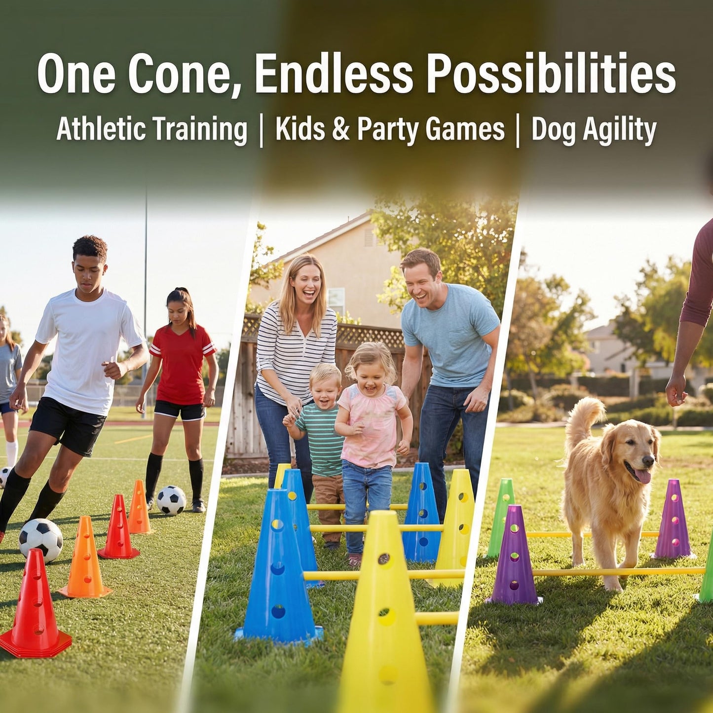 Suwimut 24 Pack Plastic Agility Cones, 9 Inch Soccer Cones Training Agility Field Marker Plastic Traffic Cone for Training, Football Basketball Drills, Traffic, Activity, Party, Indoor Outdoor Games