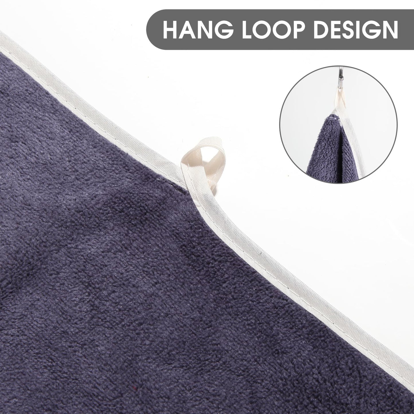 Xoofewal Microfiber Gym Towel Set for Men Women, Super Soft and Quick-Drying Towels for Fitness, Yoga, Cycling, Swimming (Blue+Grey+Purple, 3 Pack)