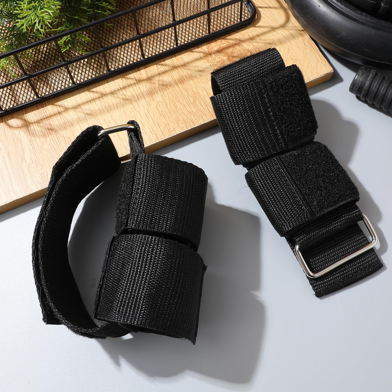 BESPORTBLE Feet Dumbbell Attachment 1 Pair Adjustable Ankle Weights Strap for Leg Extensions Hamstring Curls Hip Flexor Glute Kickbacks Home Gym Workout Gear
