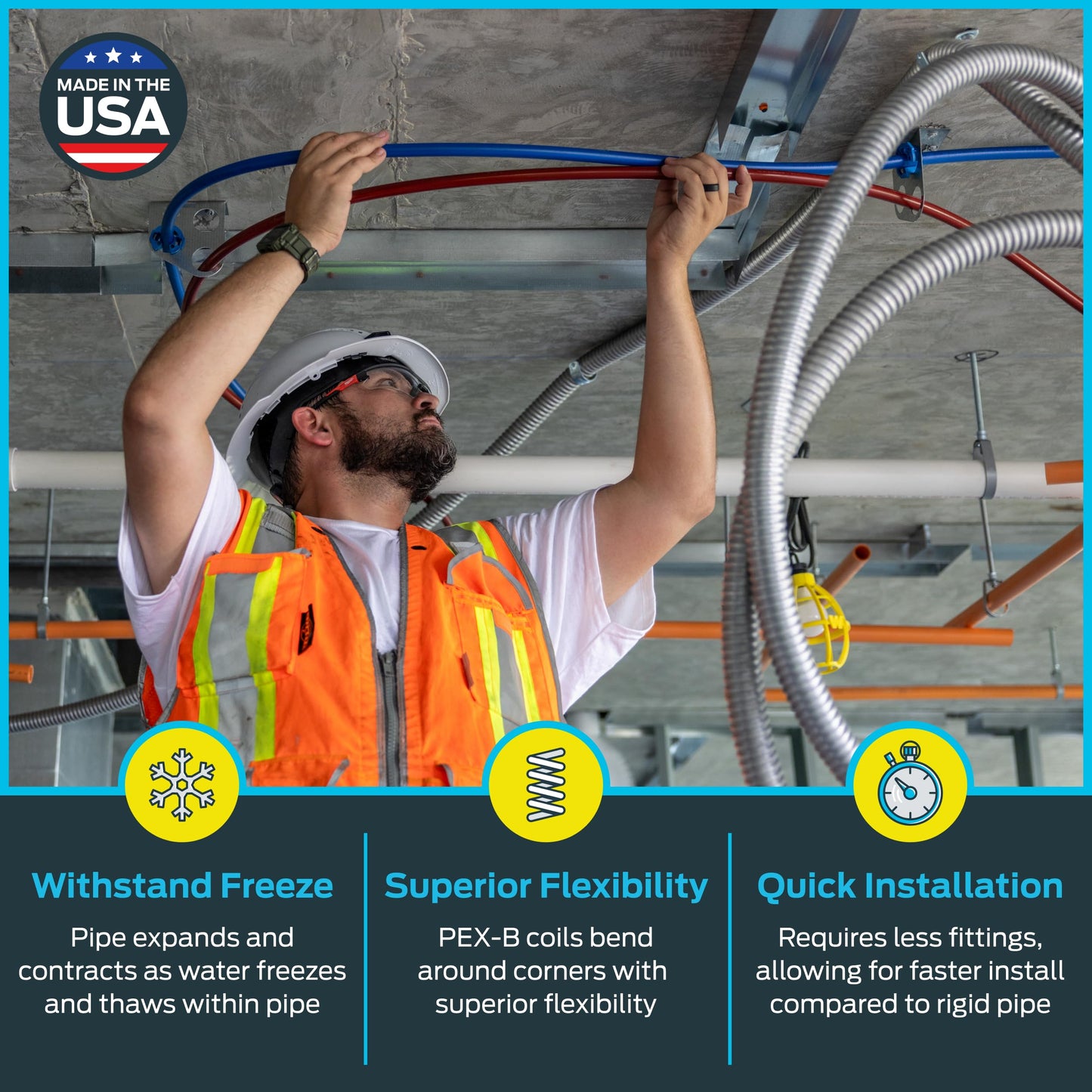 SharkBite 1 Inch x 500 Feet Red PEX-B, PEX Pipe Flexible Water Tubing for Plumbing, U880R500