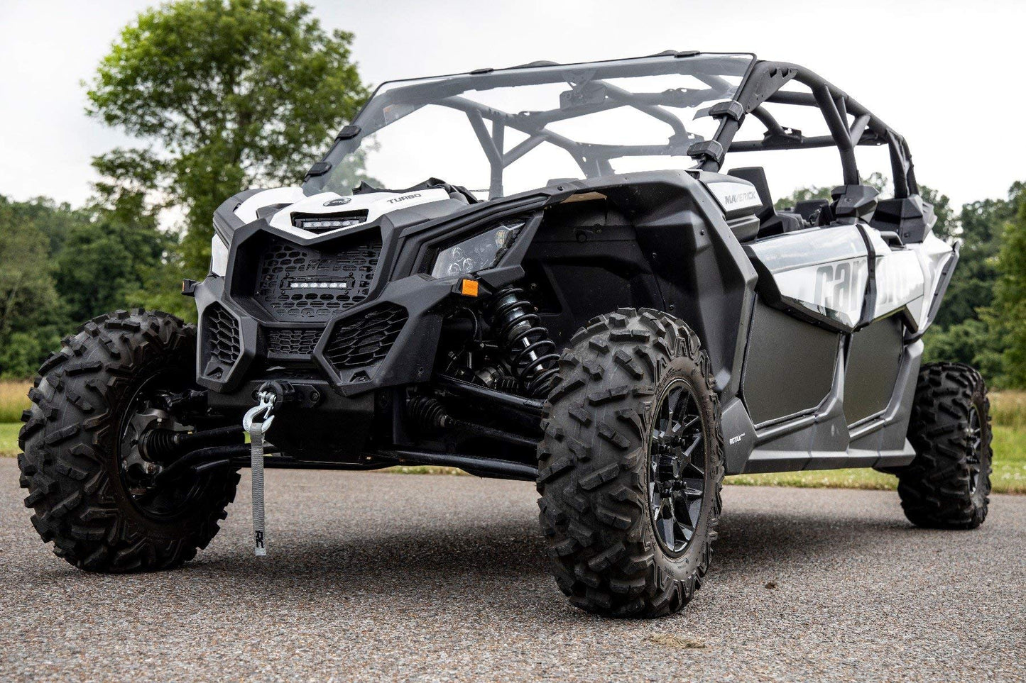 Rough Country 4,500 LB Winch Mount Kit for Can-Am Maverick X3 - Bolt-On Plate with RS4500S UTV Winch & Synthetic Rope
