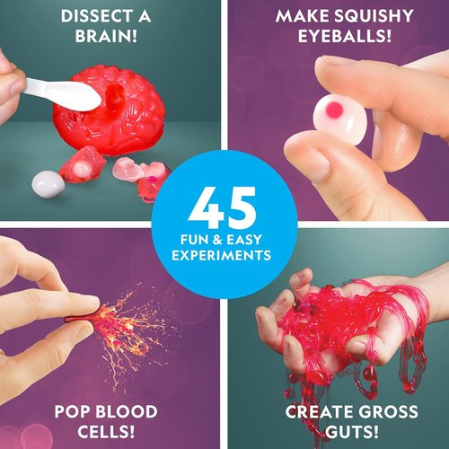 National Geographic Gross Science Kit - 45 Fun Experiments | Dissect a Brain & Make Slime for Kids 8-12