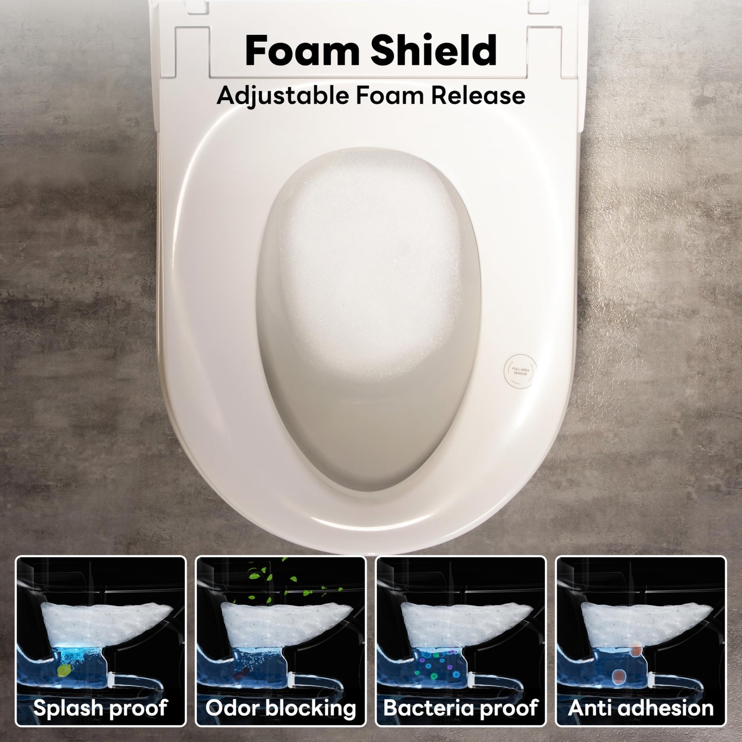 Casta Diva Smart Toilet with Bidet Built in, ADA Comfort Bidet Toilet, Foot Sensor & Auto Open/Close, 1000g MaP Auto Flush, Heated Seat & Foam Dispenser, Built in Tank, Blackout Flush(K050Pro)