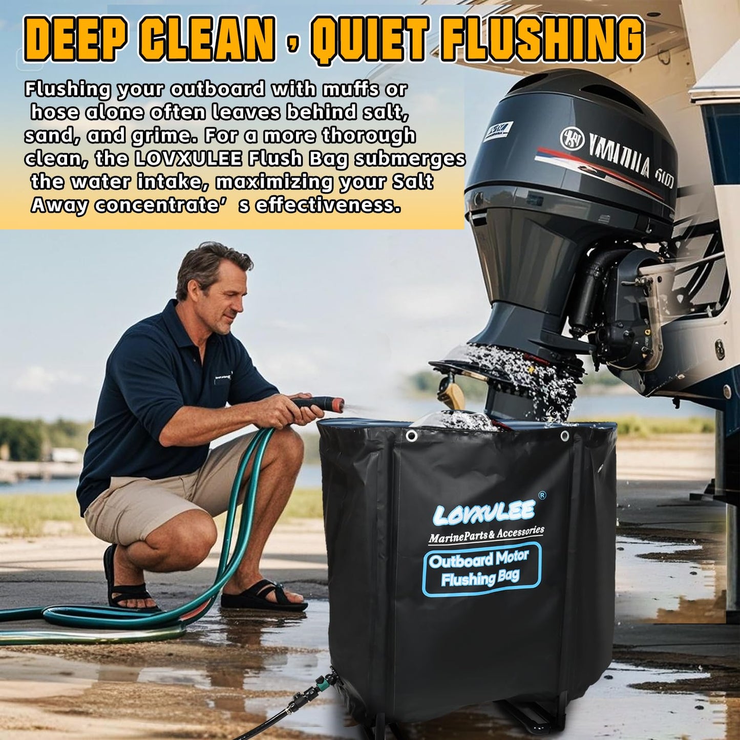 LOVXULEE Outboard Motor Flushing Bag,Outboard Engines Flushing Bag,Outboard Flushing on Land
