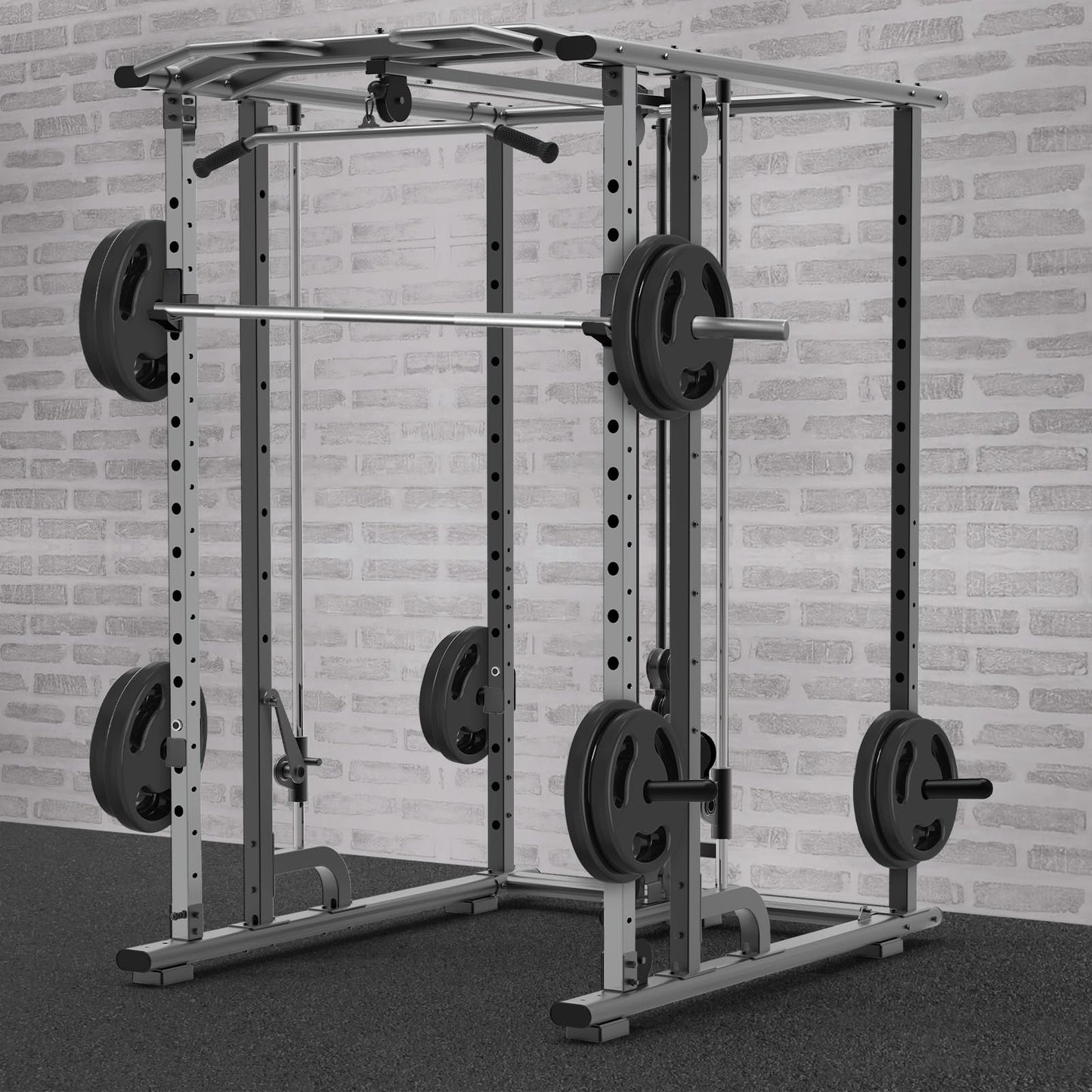 Kipika J-Hooks for Squat/Power Rack, Weight Plate Holder Set for 2" x 2" Power Rack with 5/8" or 1" Hole, Heavy Duty J-Cups Barbell Holder & Weight Storage - Fits Standard 2-inch Weight Plates (B- for 2x2 Rack with 5/8" or 1" Hole + 2" Plates)