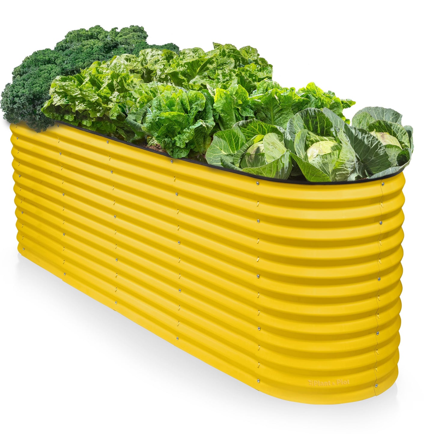 9-in-1 Galvanized Raised Garden Beds Outdoor // 8×2×2.5 ft Modular Planter for Gardening, Vegetables, Flowers // 32" Extra Tall Metal Raised Garden Bed (Yellow) // Patented Design Planter Box