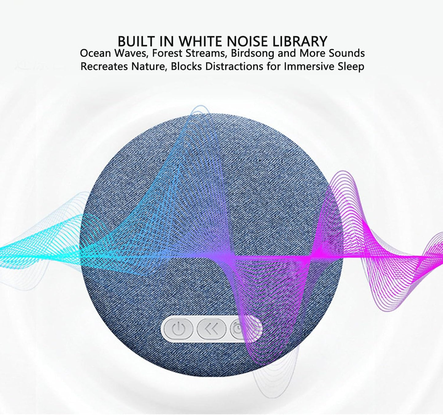 LICAEVEY 250mAh Bluetooth Pillow Speaker - Ultra Thin Portable White Noise Machine with Auto Off Timer, Under Pillow