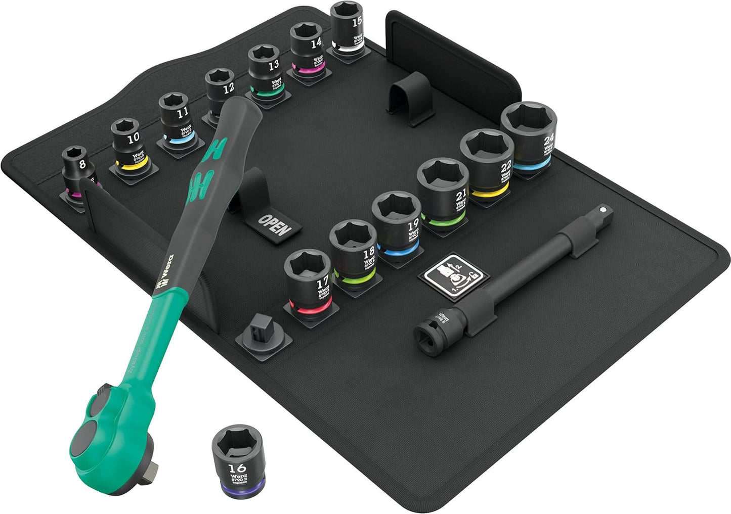 WERA - 12-Piece Zyklop Comfort Ratchet Set | 3/8" Drive with Reversing Lever - Metric Tools