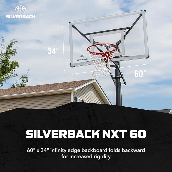 Silverback NXT 54" and NXT 60" In-Ground Basketball Hoops with Adjustable-Height Basketball Goal Backboard and QuickPlay Design