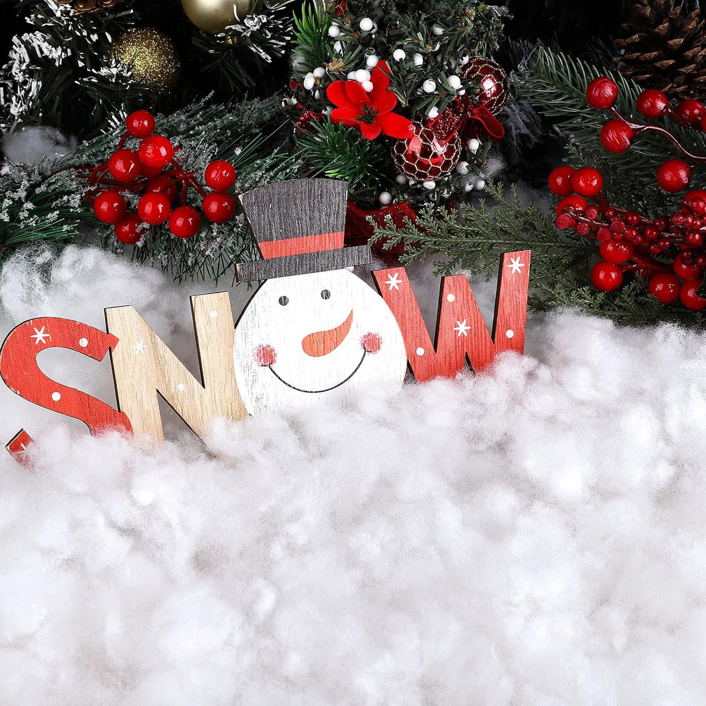 Ruisita Artificial Snow - Fluffy Snow Fiber for Christmas Decor | 35.3 Ounces for Holiday Displays