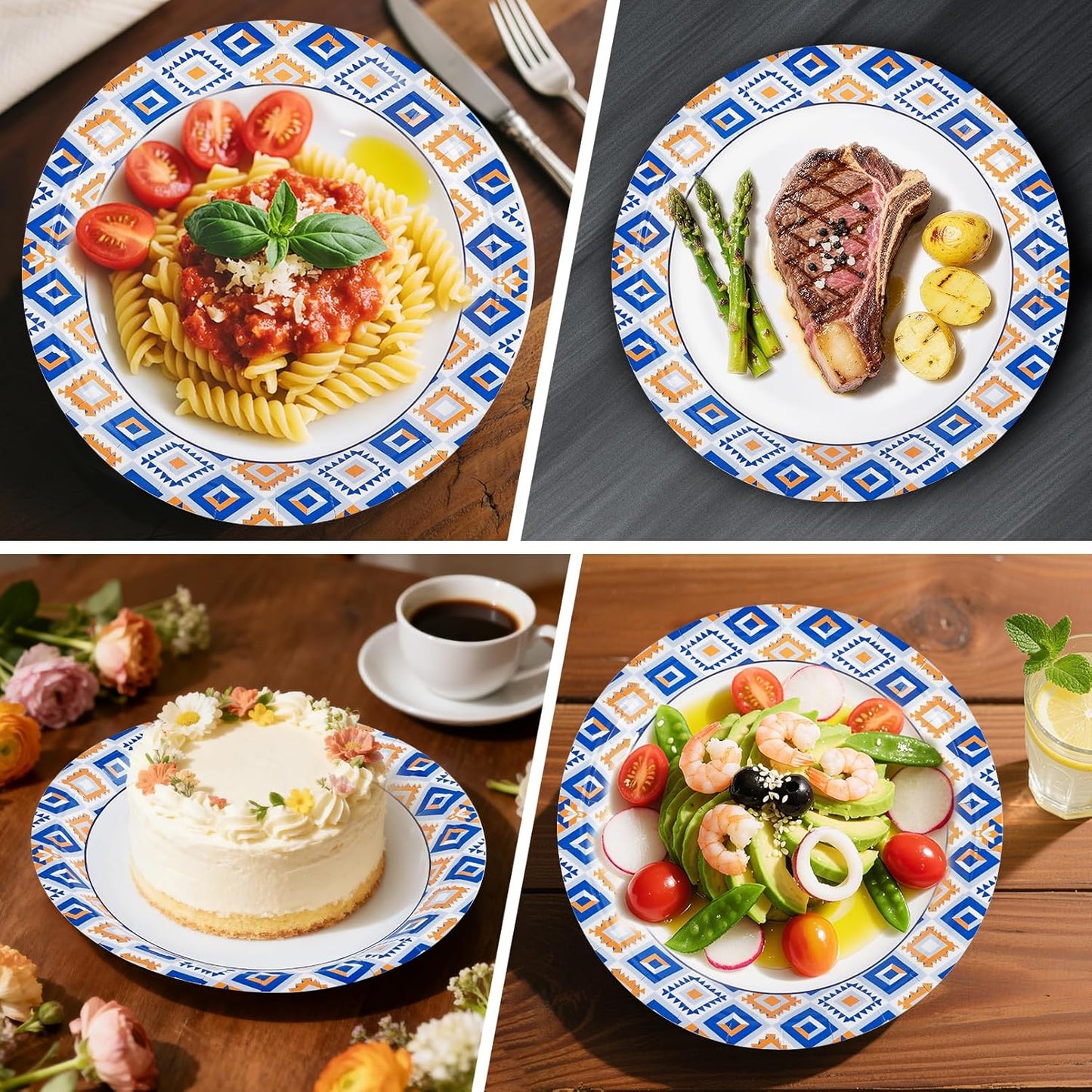 Regine Switzerland 120 PCS Disposable Paper Plates - 9 Inch Heavy Duty, Cut Proof & Soak Proof for Parties & Picnics