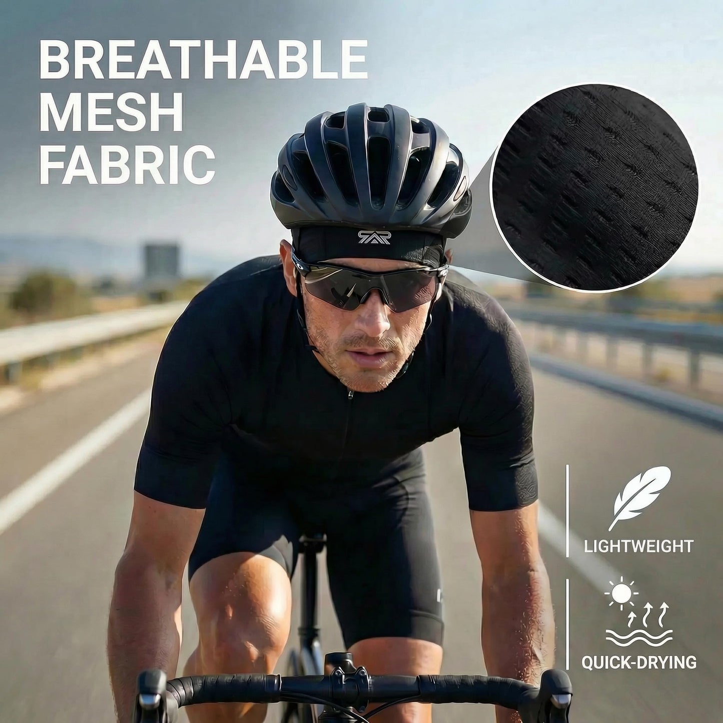 AUSFLUG 2-Pack Cooling Skull Cap for Men Women - Breathable Mesh Quick Dry Helmet Liner for Cycling Motorcycle Running Sports