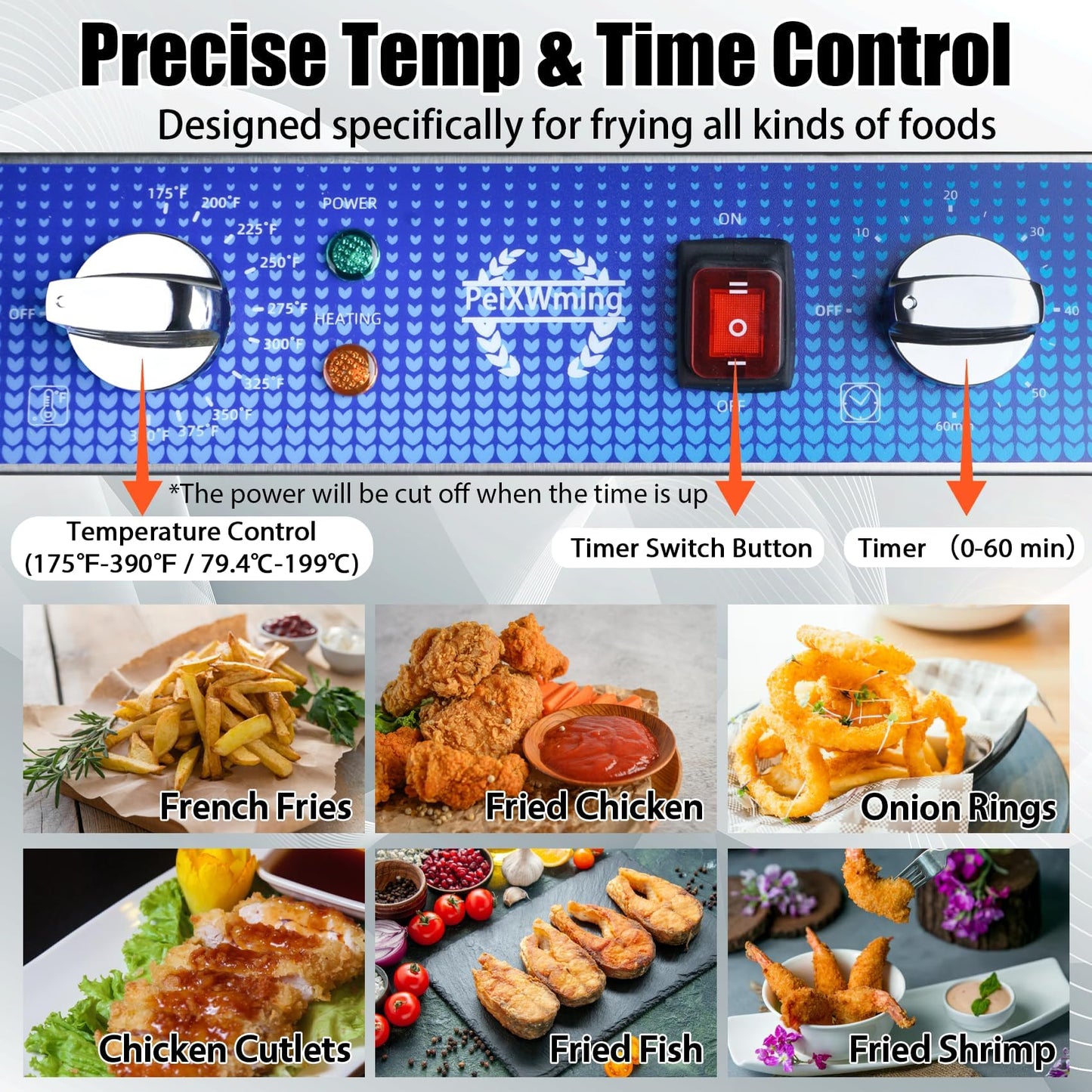 26L/27.4QT Commercial Deep Fryer with Oil Filtration and Timer, 120V Electric Deep Fryer with 2 Baskets and Lids, Countertop Commercial Fryer for Restaurant 3500W