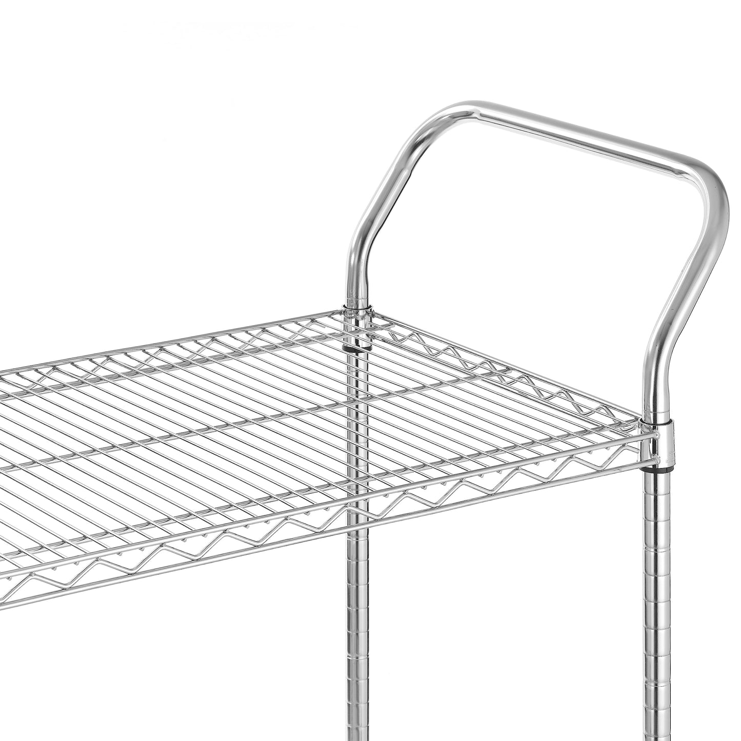 Finnhomy 2-Tier Commercial Grade Rolling Cart, Heavy Duty Utility Cart, Carts with Wheels and Handles, Kitchen Cart on Wheels, Metal Serving Cart with 500 lbs Capacity, Shelf Size 20" D x 36" W, NSF
