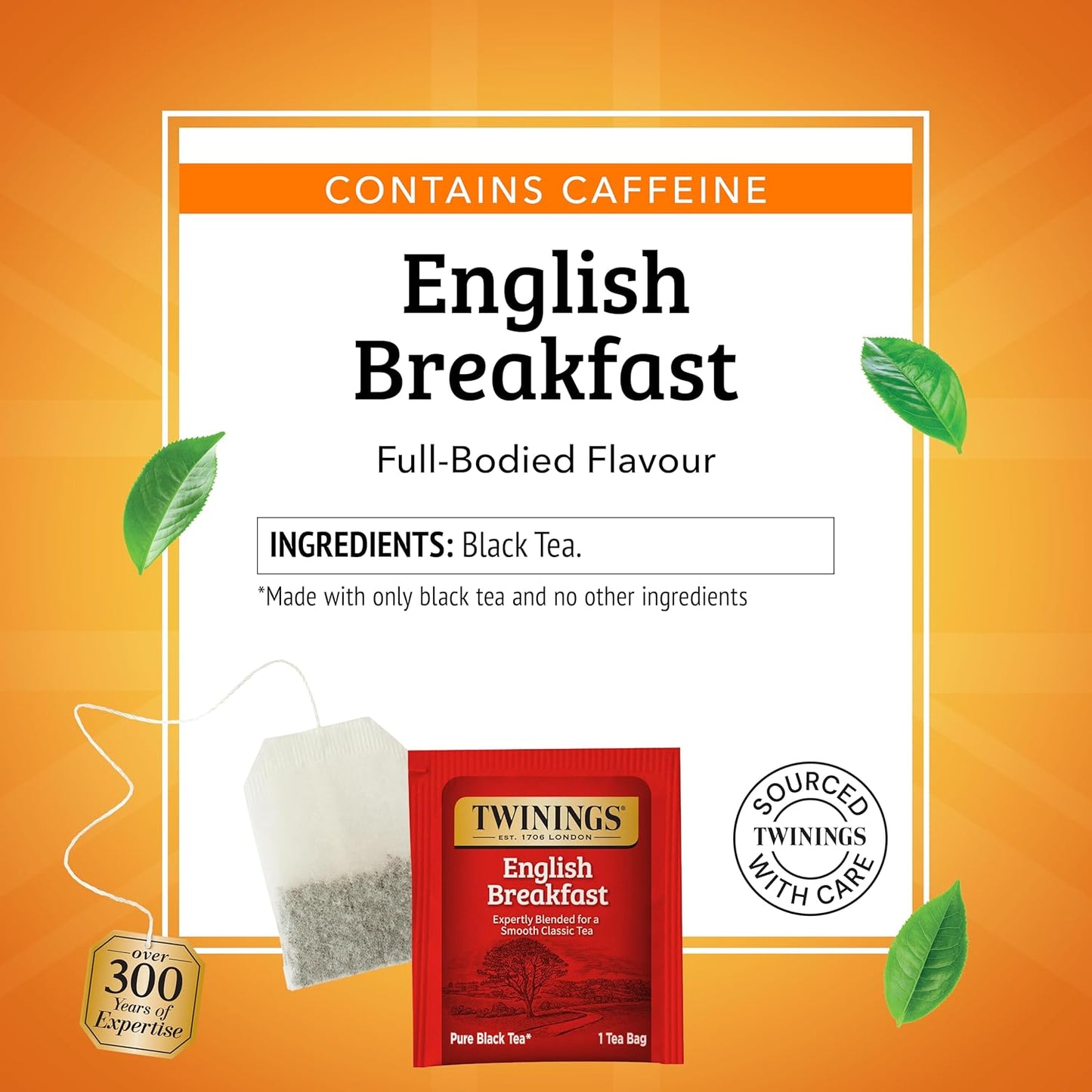 Twinings English Breakfast Black Tea - Flavorful & Robust Caffeinated Tea Bags | 150 Individually Wrapped Bags