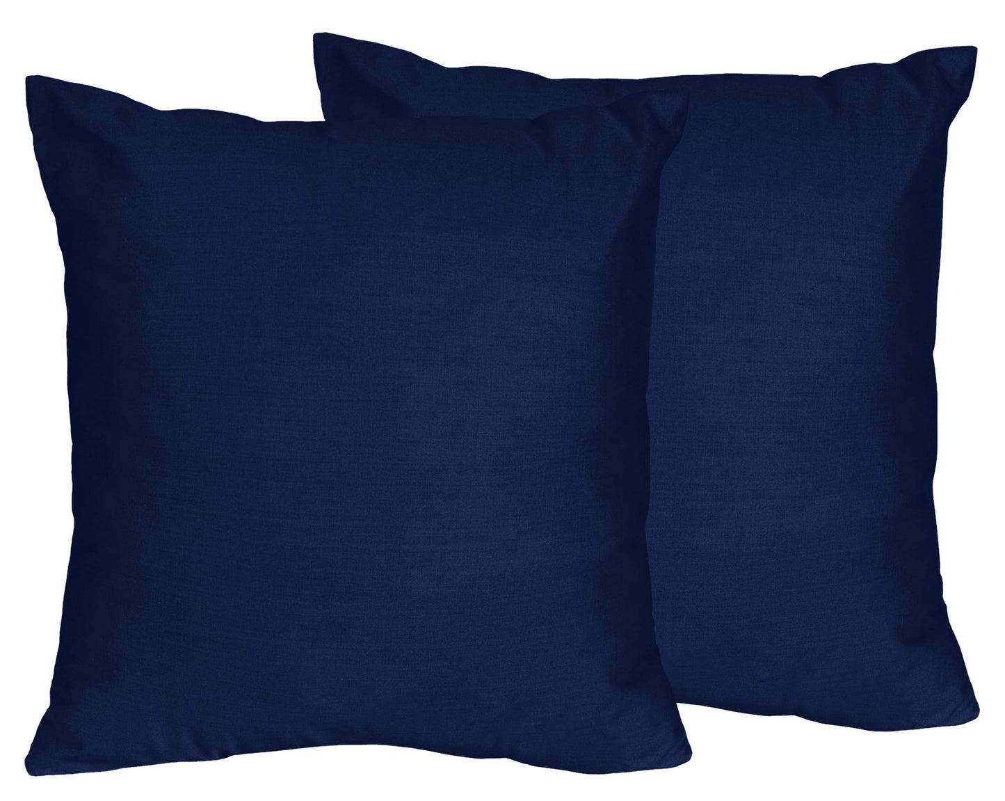Sweet Jojo Designs Navy Blue Boy Girl Unisex/Gender Neutral Decorative Throw Pillow Covers for Couch Bed Square Home Decor Accent Case Set of 2 18x18 Pillows NOT Included Blue Orange Stripe Collection