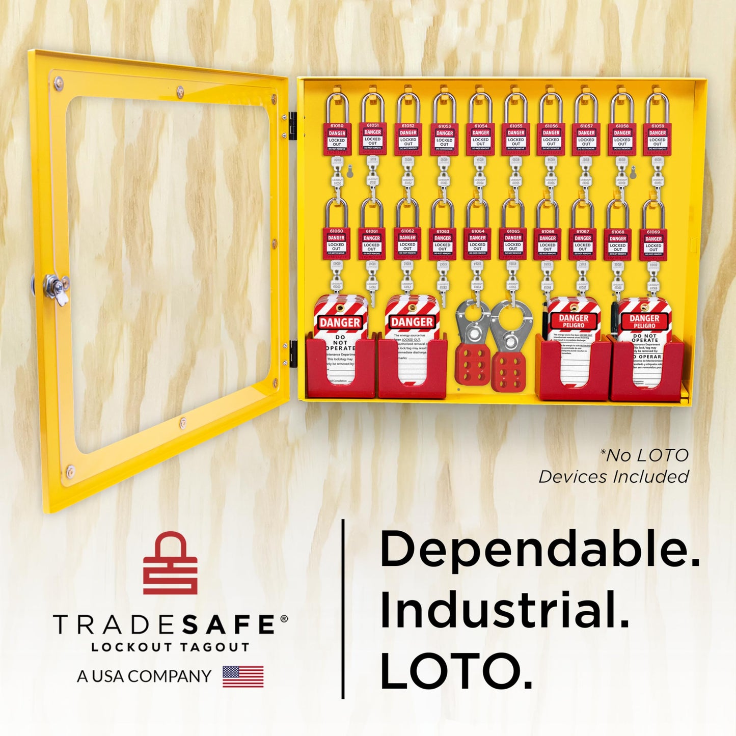 TRADESAFE Lockout Tagout Station, Lock Out Tag Out Station Unfilled - No Loto Devices Included, Wall Mount Loto Kit Cabinet, Lockout Station 22-1/2 x 18 x 3 inches