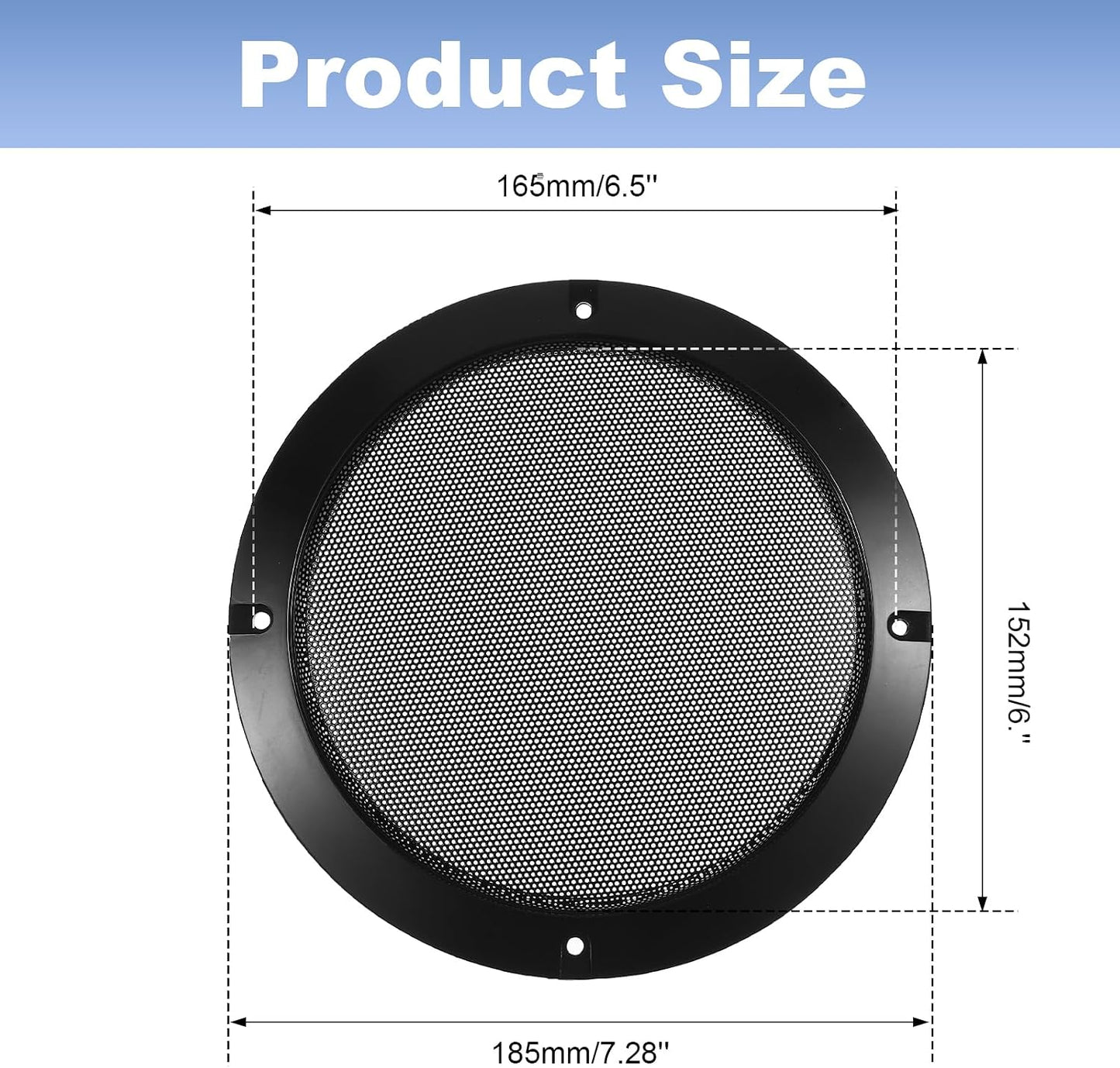 SynHHergyx 2 6.5 Inch Pcs Metal Mesh Speaker Grill Covers Speaker Grill ABS Plastic Frame Subwoofer Protective Case