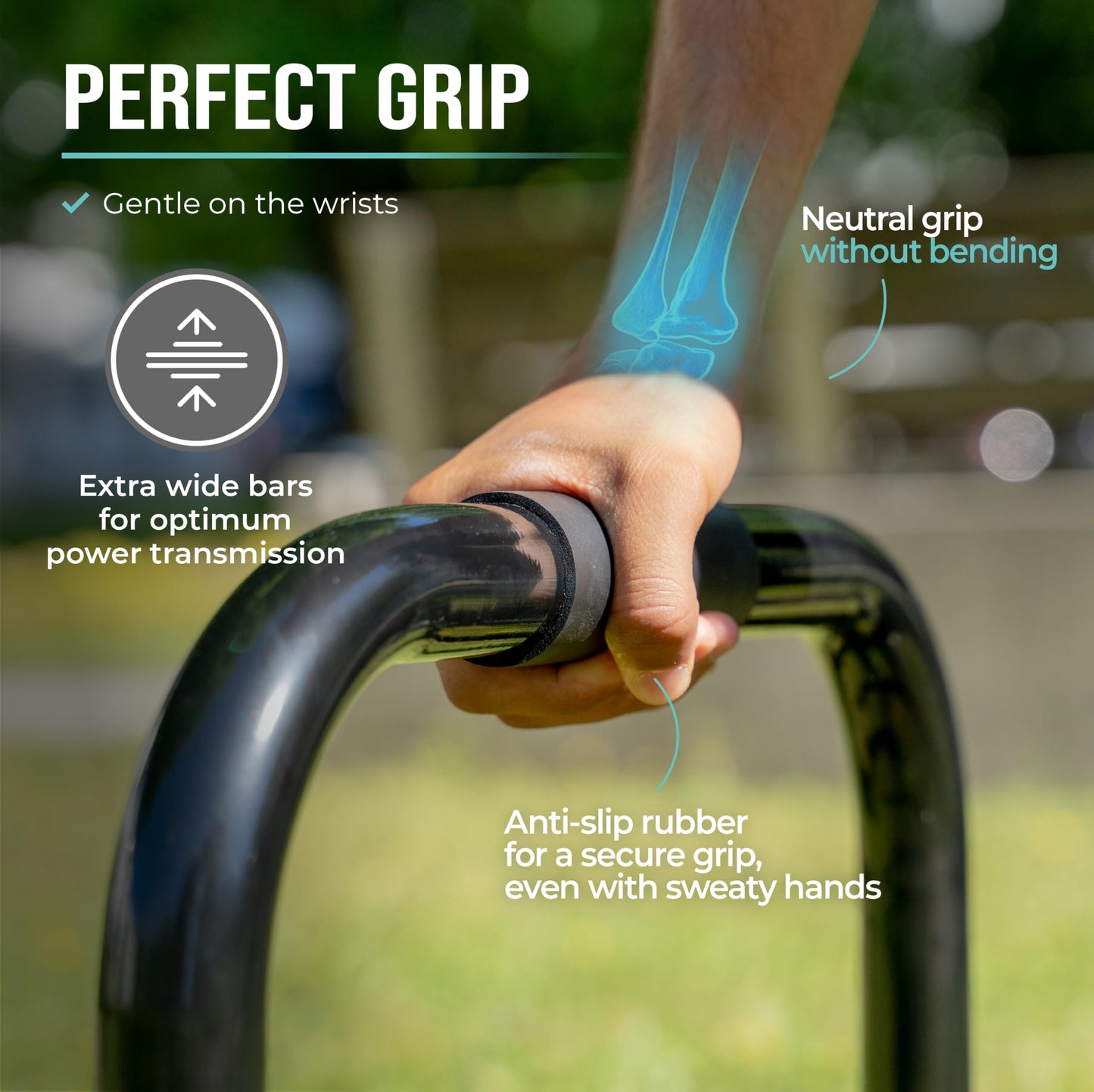 PULLUP & DIP Fitness Parallettes, Medium Parallette Bars For Calisthenics, Crossfit & Gymnastics, Handstand Bars With Extra Wide Handle & No Wobbling