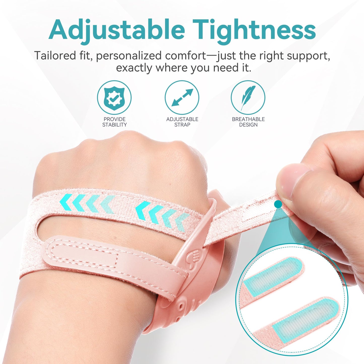 FORTEMOTUS CMC Thumb Brace, Upgrade Thumb Splint for CMC Joint Pain Relief and Support, Osteoarthritis, Tendonitis, Arthritis, CMC Joint Thumb Arthritis Brace: for Women Men (Pink, Right Hand, Large)