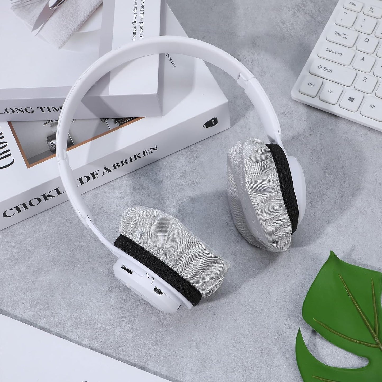 Bremorou 2 Headset Headset 3.5" 4.3" Headphone Covers for Ears Pairs Washable Stretchable Earpad Cloth Cover Protectors