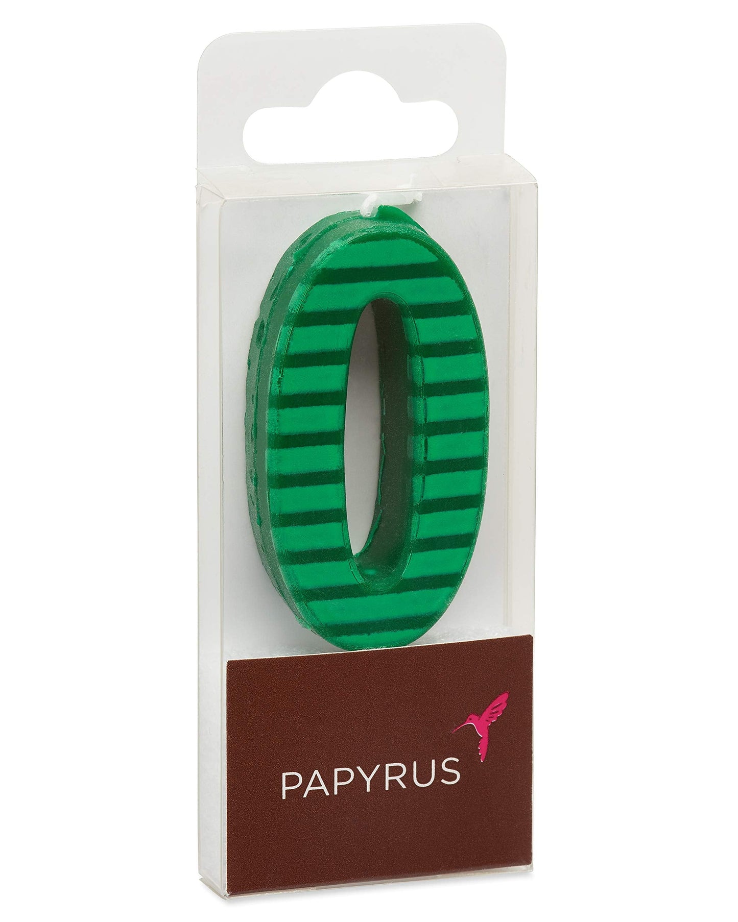 Papyrus Number Birthday Candles Pack, Green Stripes (10-Count)
