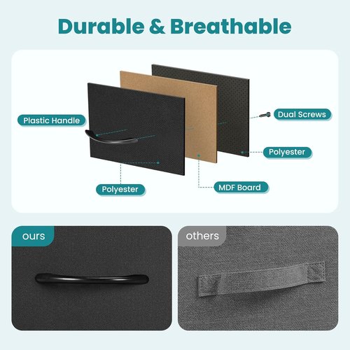 DUMOS 8 Drawer Dresser - Sturdy Fabric Storage Organizer with Metal Frame | Matte Black Finish