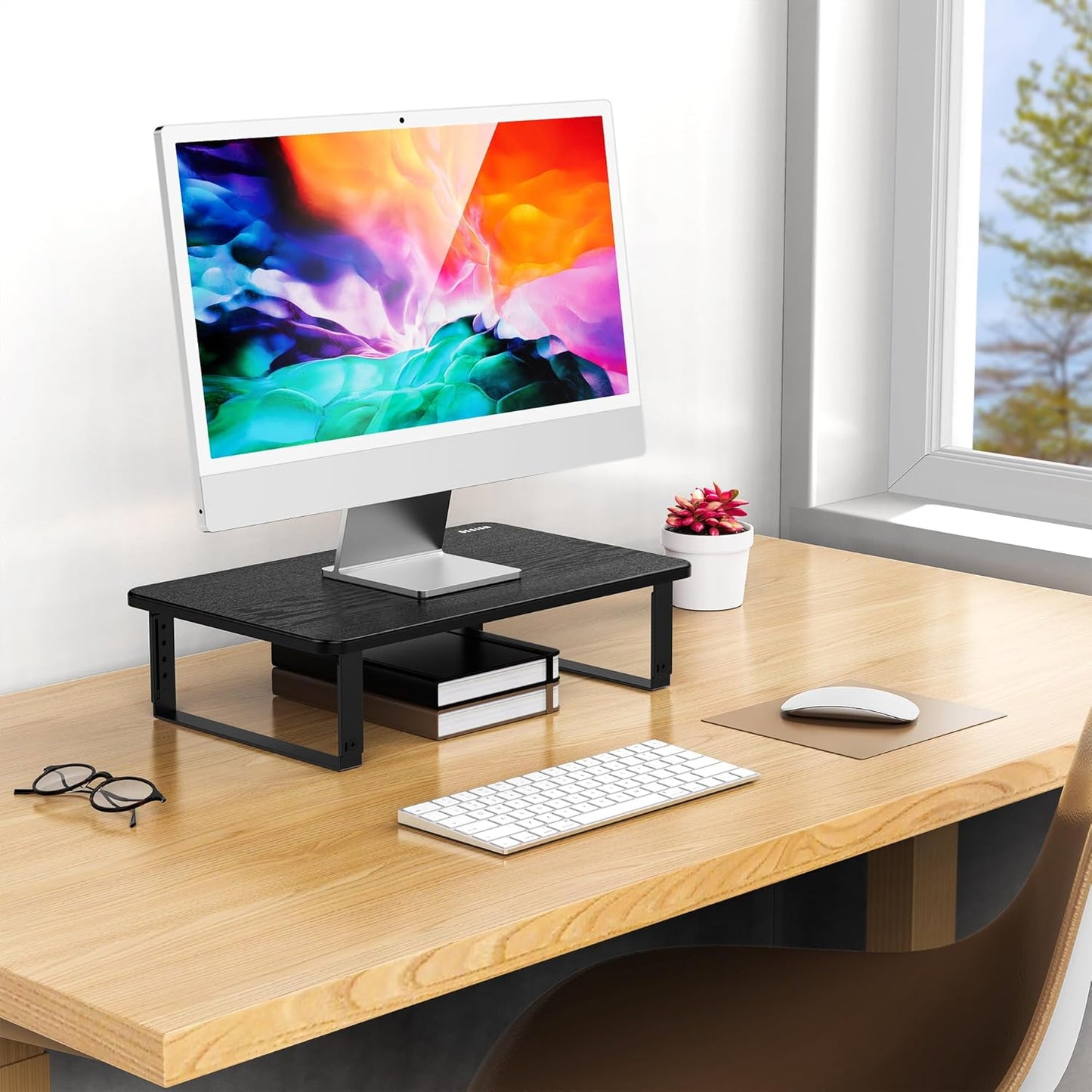 MS01 BESIGN Monitor Stand Riser, Height Adjustable Laptop Stand, Computer Monitor Stand for Monitor