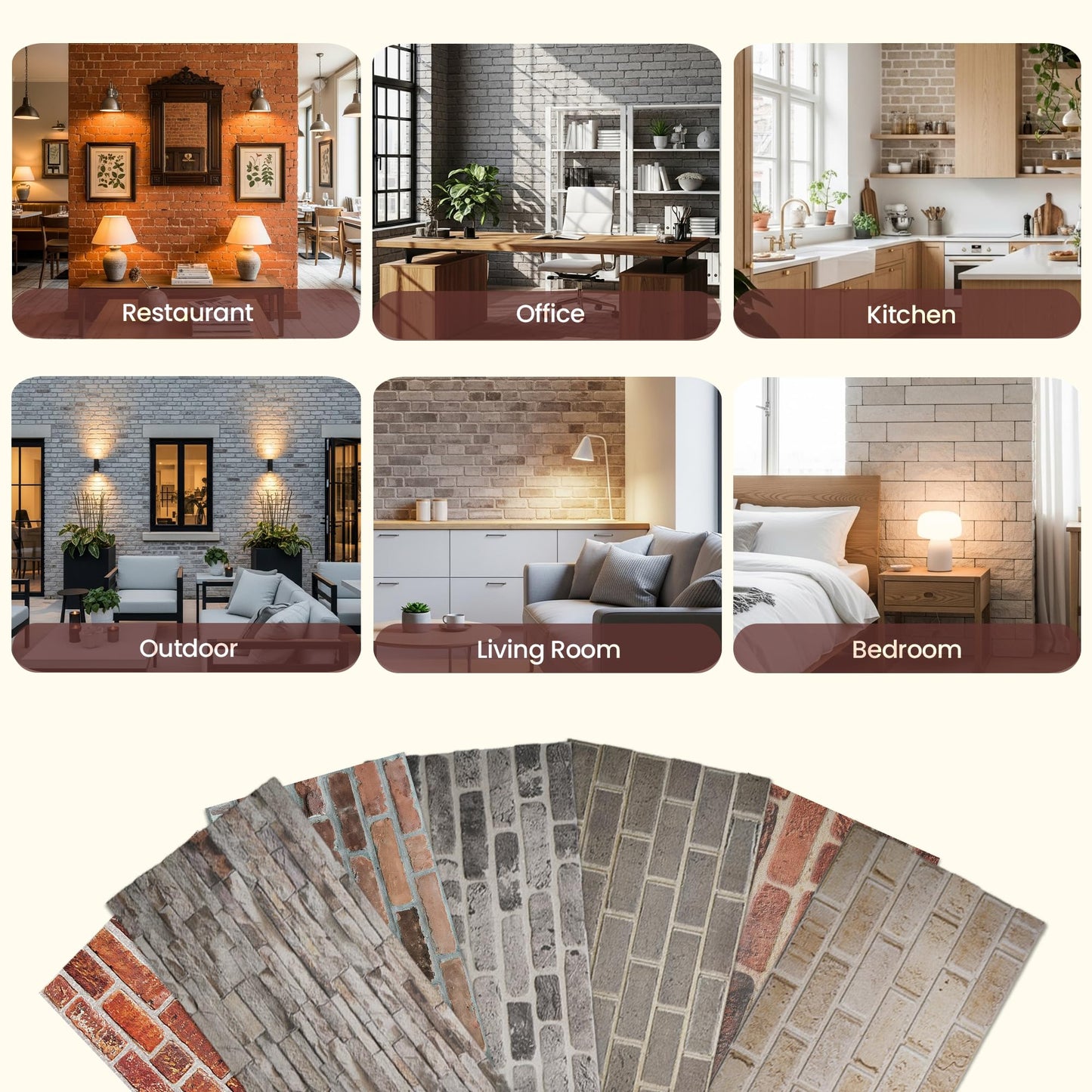 3D Faux Brick Wall Panels – Lightweight Styrofoam Cladding for Interior & Exterior Use | DIY Decorative Panels | 9 Pack (40"x20") | Ideal for Living Room, Kitchen, Outdoor Walls Silverstone
