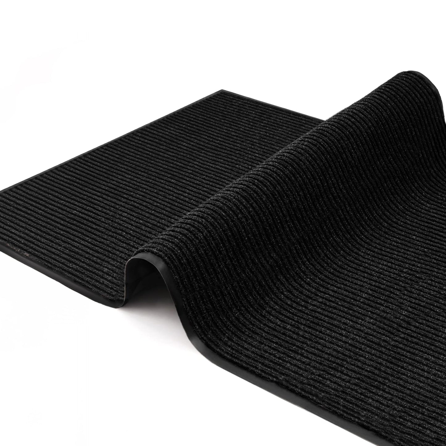 Commercial Door Mat 3'x16' Black, Heavy Duty Industrial Floor Mat for High Traffic Areas, Nonslip Rubber Backing, Large Door Mat for Indoor Entrance or Business Entryway.
