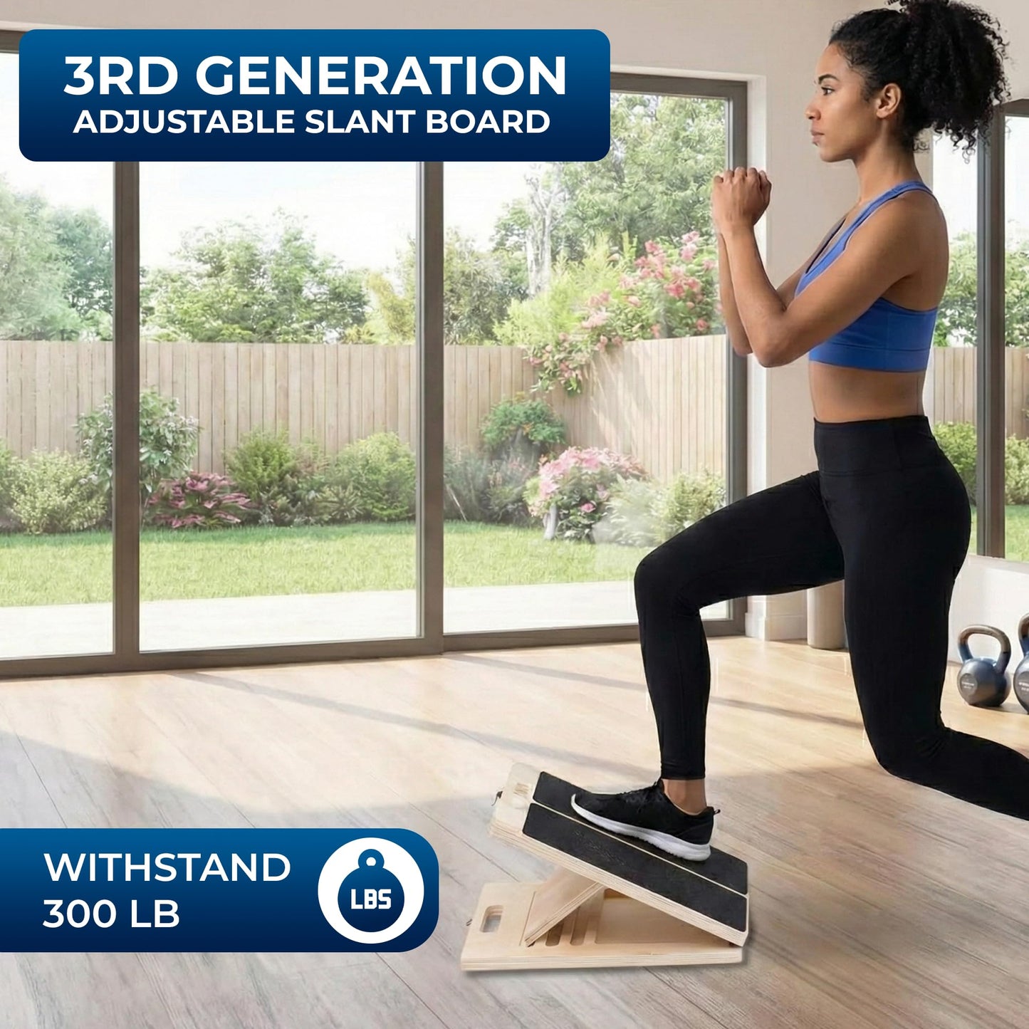 Portable Wooden Slant Board for Calf Stretching, Adjustable Calf Stretcher & Slant Board for Squats, Pilates, Physical Therapy, Rehab & Mobility Exercises, 5 Incline Levels, Lightweight & Durable