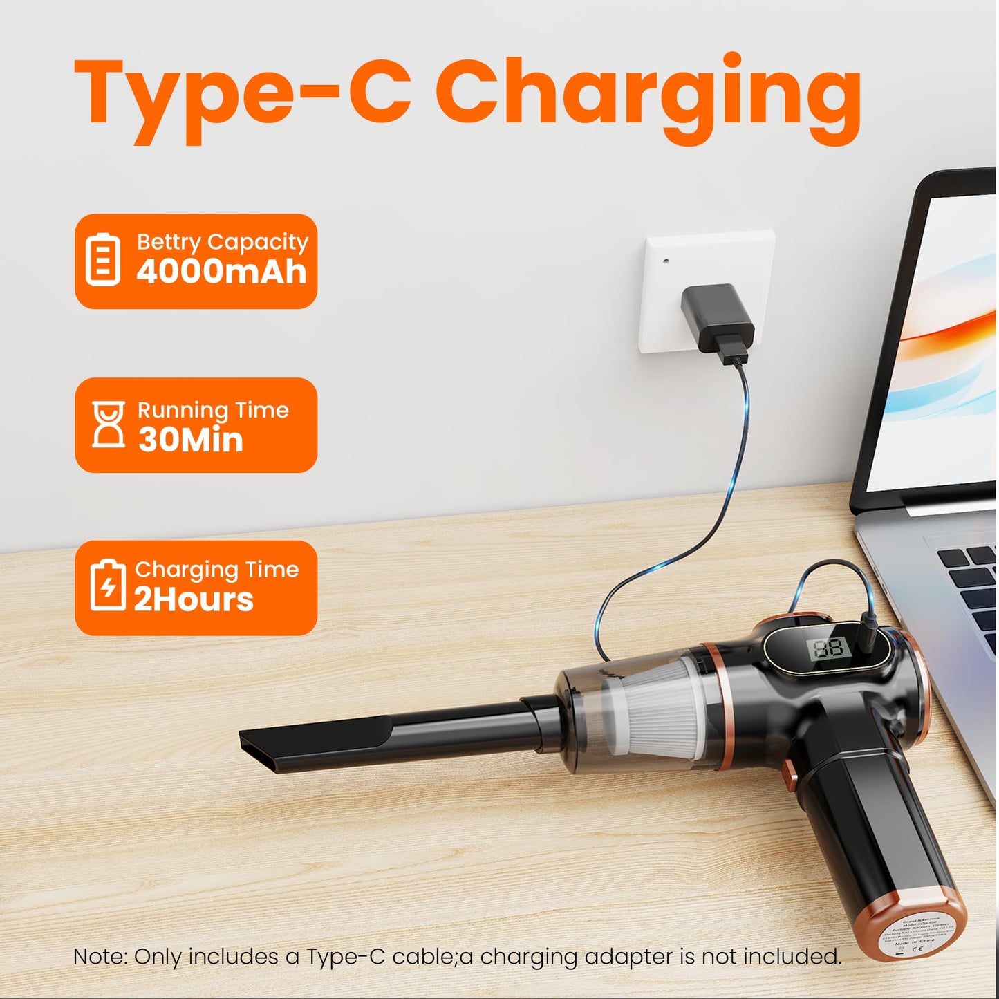 Nikocreos Portable Car Vacuum Cordless Mini Handheld Vacuums Cleaner High Power with LCD Display and Multi-Nozzles, Hand held Cleaners for Car, Home, Office, Sofa, Pet Hair,Keyboard