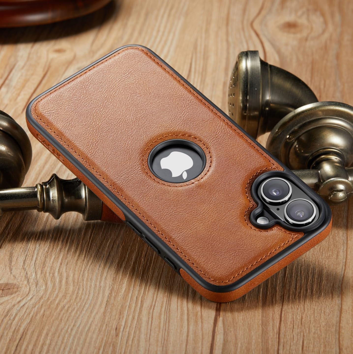 C Casus 17, 6.3 (2025) Casus Magnetic Leather Case for iPhone MagSafe Compatible, Business Classic Style, Shockproof