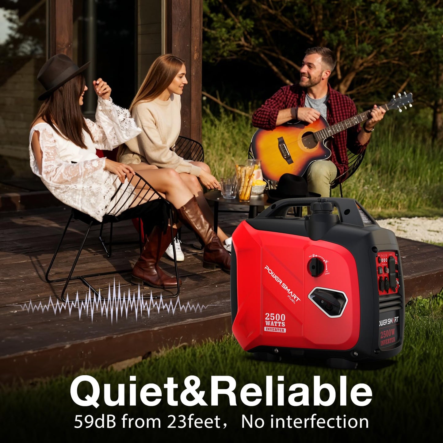 PowerSmart 2500-Watt Portable Inverter Generator Gas Powered, Quiet for Camping