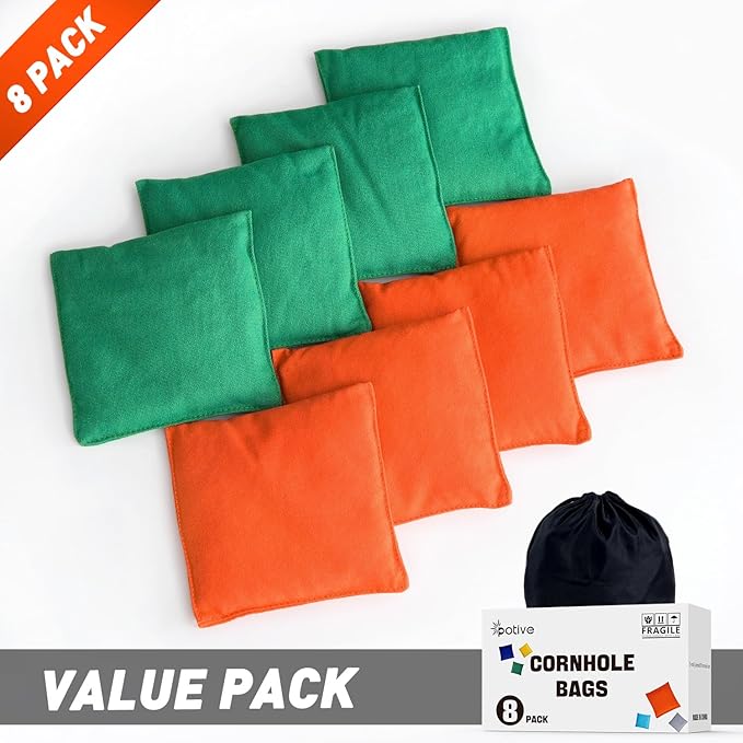 Cornhole Bags Set of 8 Regulation Corn Hole Bean Bags for Cornhole Game, Professional Weather Resistant Corn Hole Bags with Tote Bag