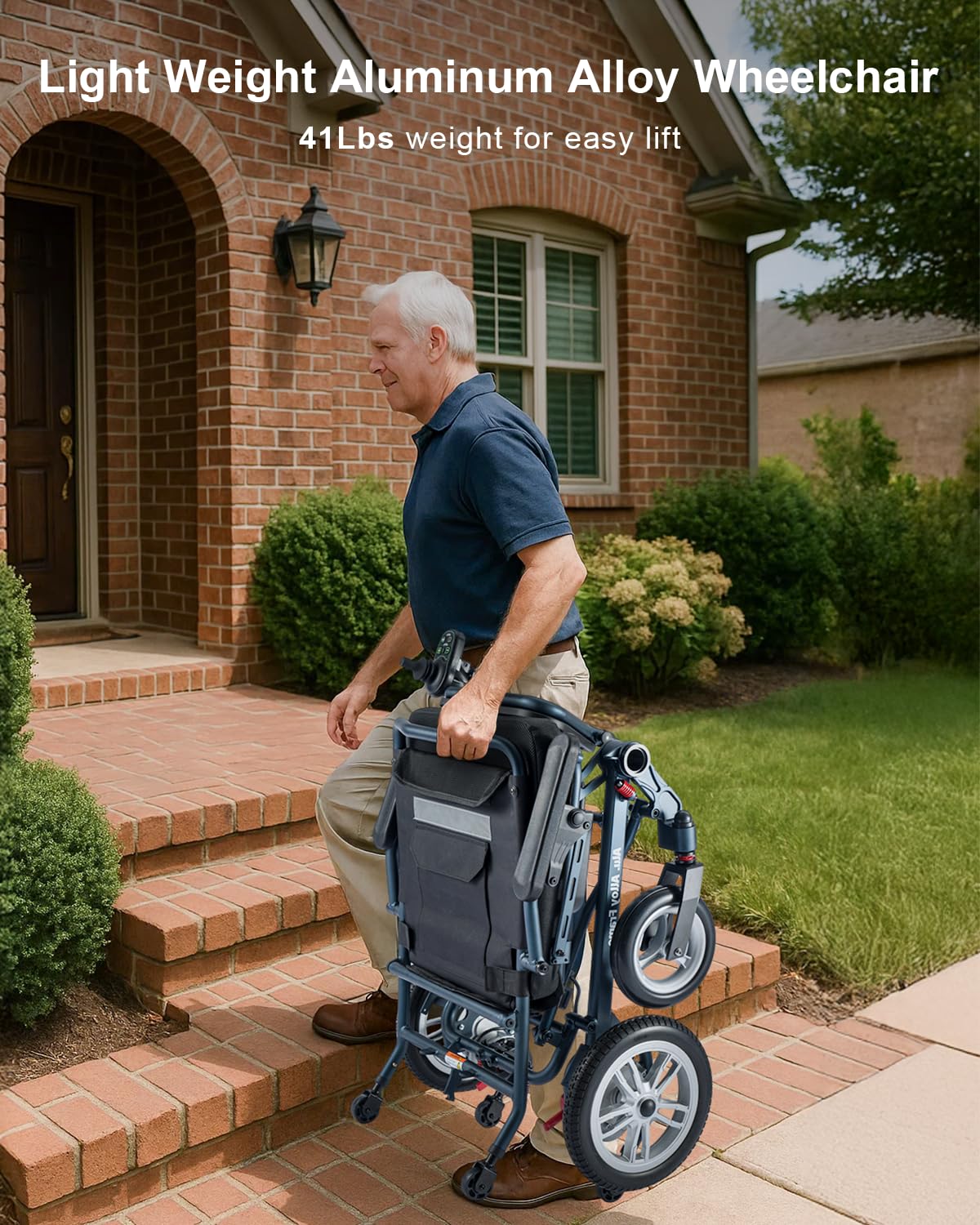 TOPIOM Electric Wheelchairs for Adults, Lightweight Foldable Motorized Electric Wheelchair for Seniors All Terrain Wheelchairs, 330lbs Support Brushless Motor & Airline Approval