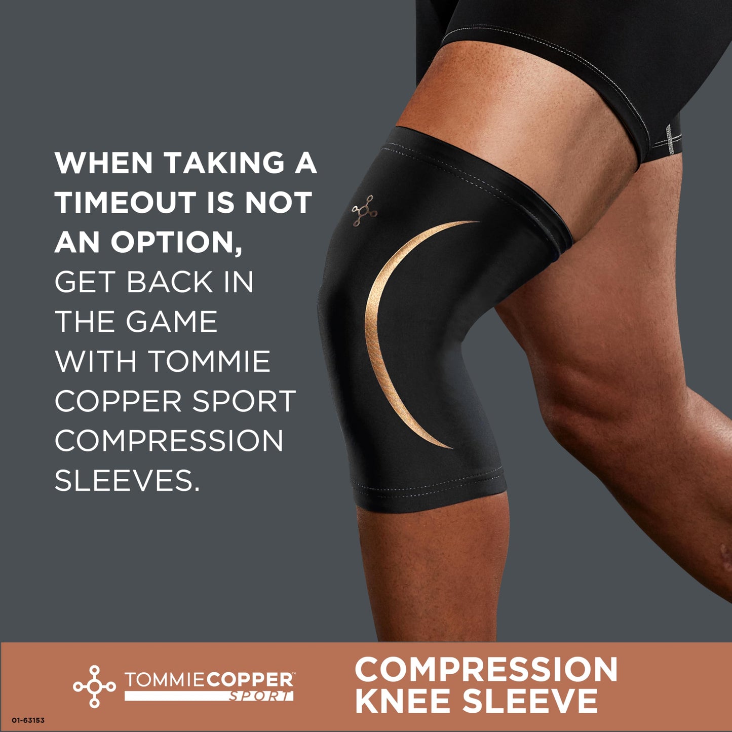 Tommie Copper Knee Compression Sleeve (L/XL, Black), 15-20 mmHg, 4D Stretch & Non-Slip Fit for Targeted Support, Patented Copper Znergy Fabric, Anti-Odor Benefits, Breathable Design