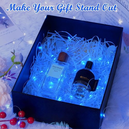 Lakumu Fairy Lights - 6-Pack Battery Operated 20 LED Waterproof Silver Wire for Mason Jars | Blue 7FT Decor